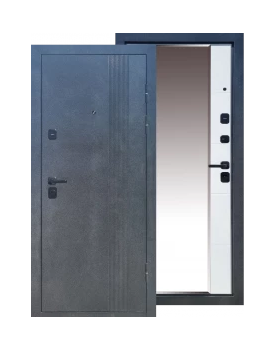 Входная дверь Титан Т-131 с зеркалом, 2050×860×960×95 мм, цвет Белый эмалит