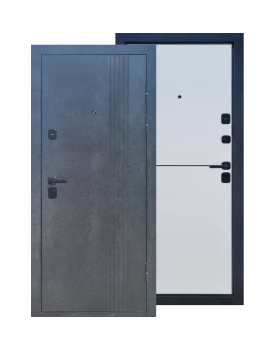 Входная дверь Титан (LINE-181, LINE-182), 2050×860×960×95 мм, цвет Белый эмалит/Серый эмалит